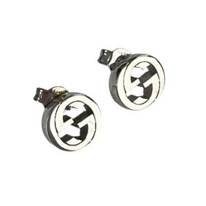 Gucci Interlocking GG Sterling Silver Stud Earrings